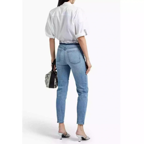 NWT IRO Jeans with sequined waistband - ankle pant distressed size 28 - Picture 2 of 12